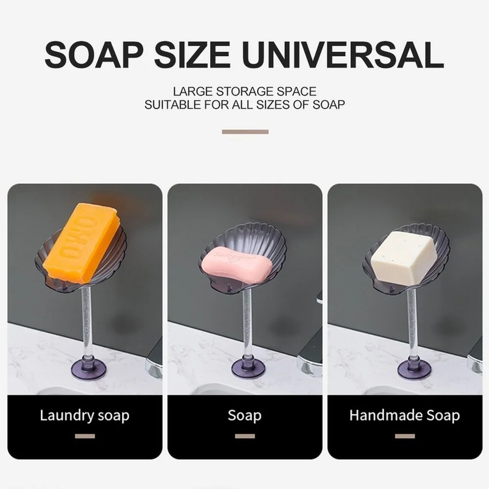 Drainage Soap Dish Punch-free Storage Rack Sponge Tray Suitable for Shower Bathroom Kitchen |