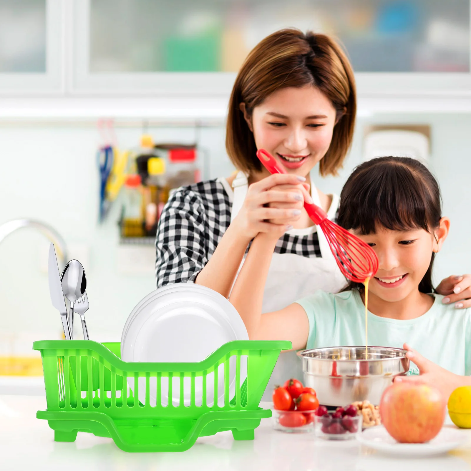 

Kitchen Shelf Kitchen Kitchen Rackers For Kitchen Countersing Basket Plastic Tableware Rack Draining Household Drainer