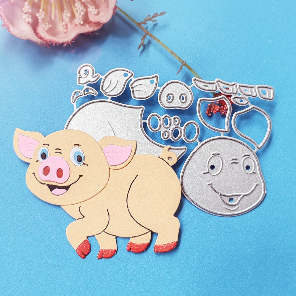 

beautiful animal pig cutting dies for English letters, scrapbooks, reliefs craft stamps, photo album puzzl