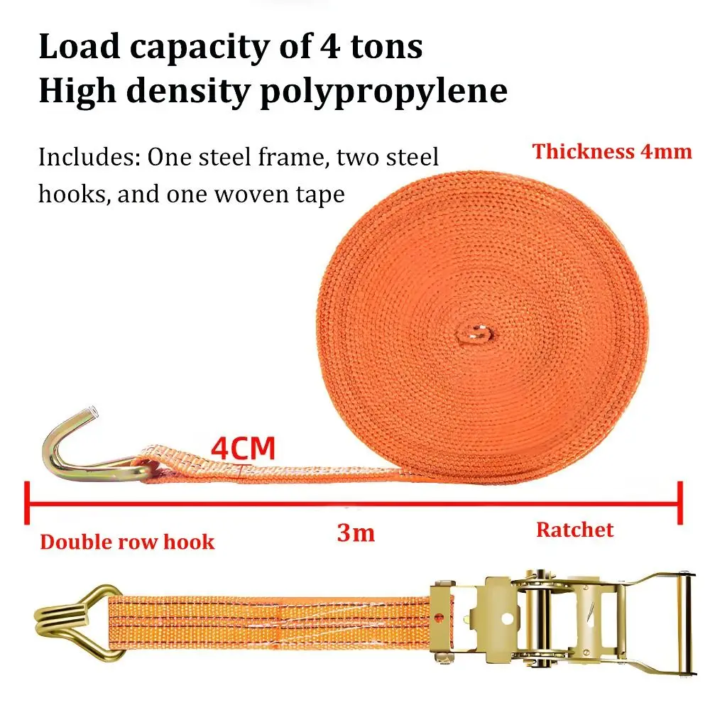 Стяжные ремни 3/6/8/10/15 м 40 мм J-образные крючки утолщенные Храповые сверхмощная