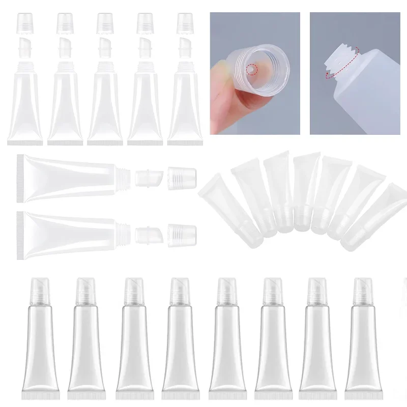 Пустой прозрачный мягкий бальзам для губ 10 шт. 5/8/10/15 мл