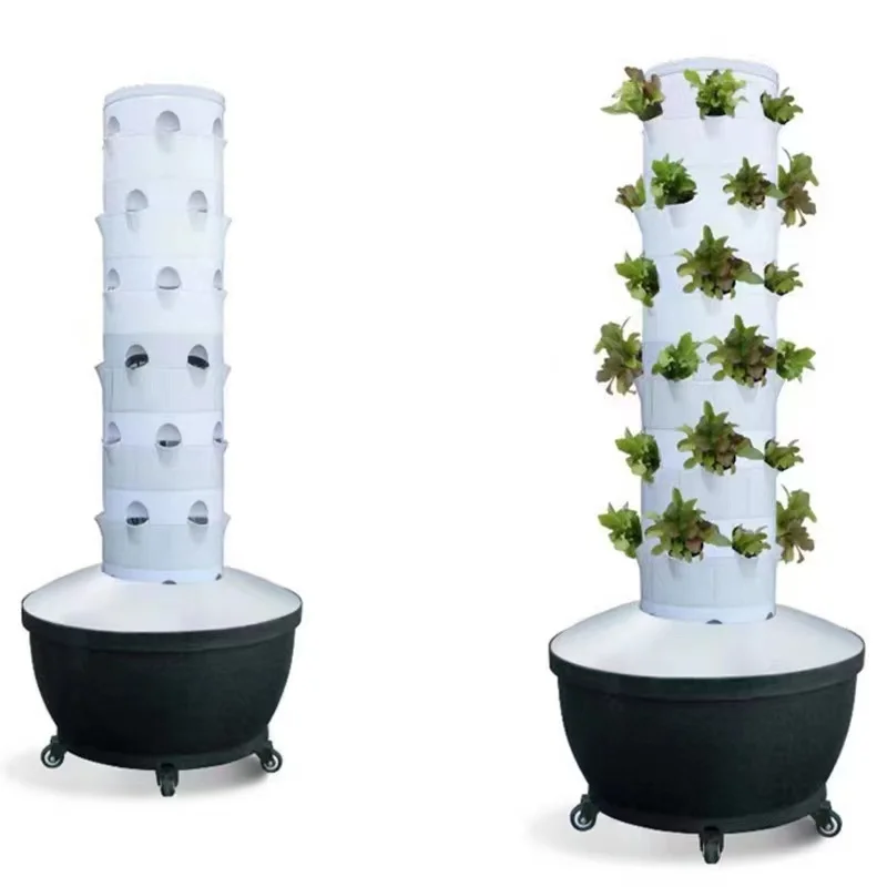 

High quality agricultural home garden indoor vertical farming 8 layers hydroponics system aeroponic growing tower