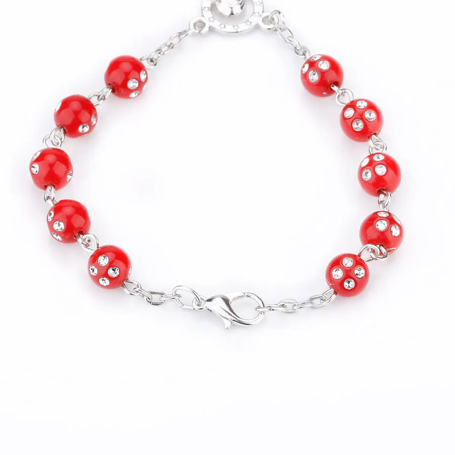 Браслет из металлического сплава с жемчужными розами 8 мм |