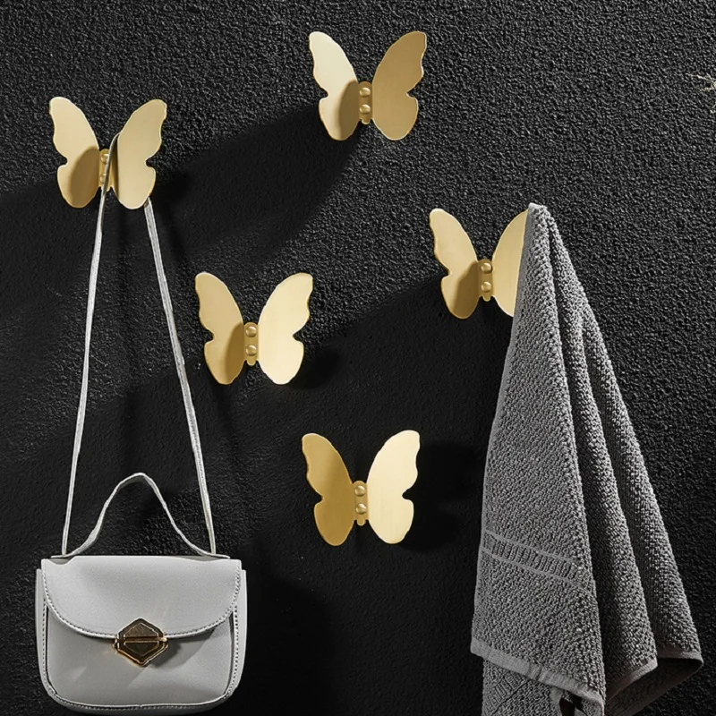 

Multifunctional Butterfly Coat Hook Brass Decorative Hook Creative Wall Hook Storage Rack Home Decoration Storage