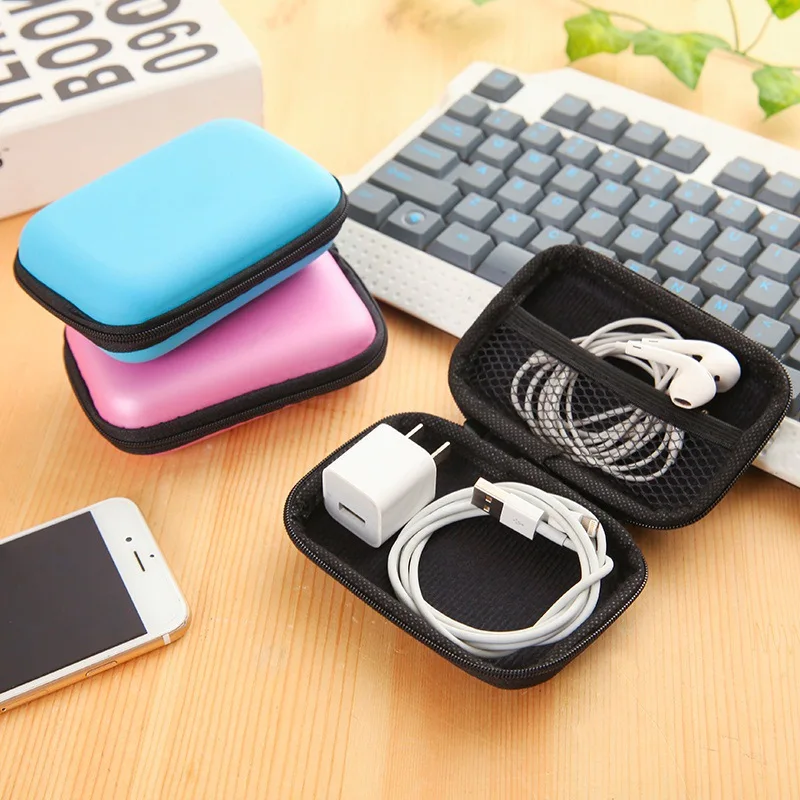 

Silicone Earphone Bag Coin Purse Square Zipper Bag Data Cable Storage Bag Key Case Coin Case Portable Travel Storage Bag