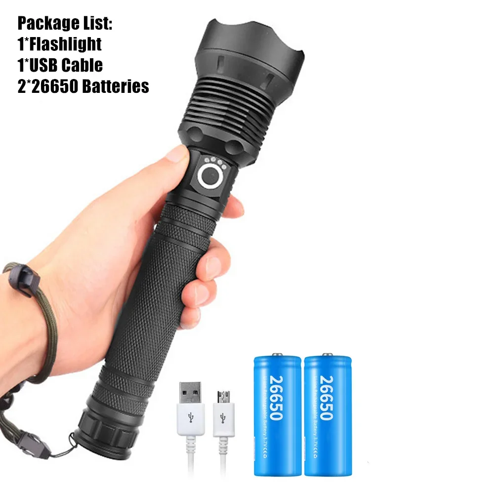 

USB Тактический фонарь XHP70.2 Алюминий