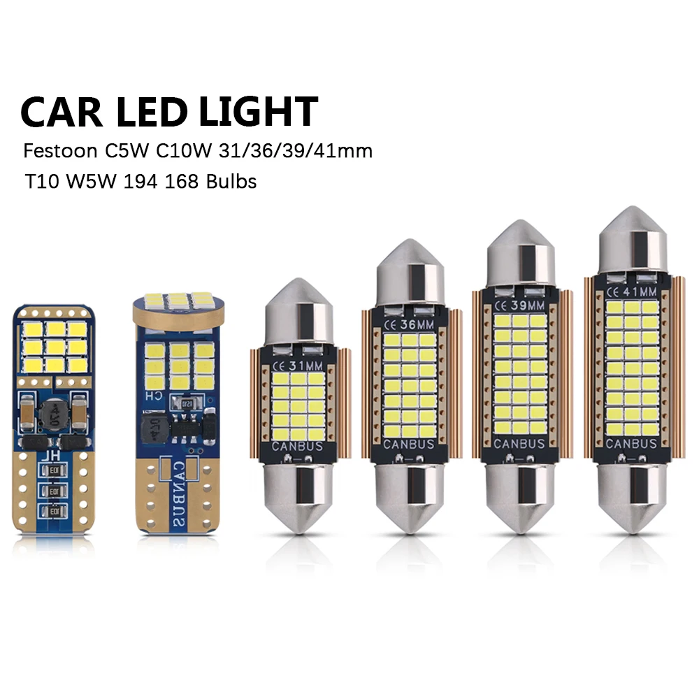 

1pc High Bright LED Festoon C5W C10W 31/36/39/41mm Bulb CANBUS T10 W5W For Car Light Interior Lamp License Plate 12V Diode White