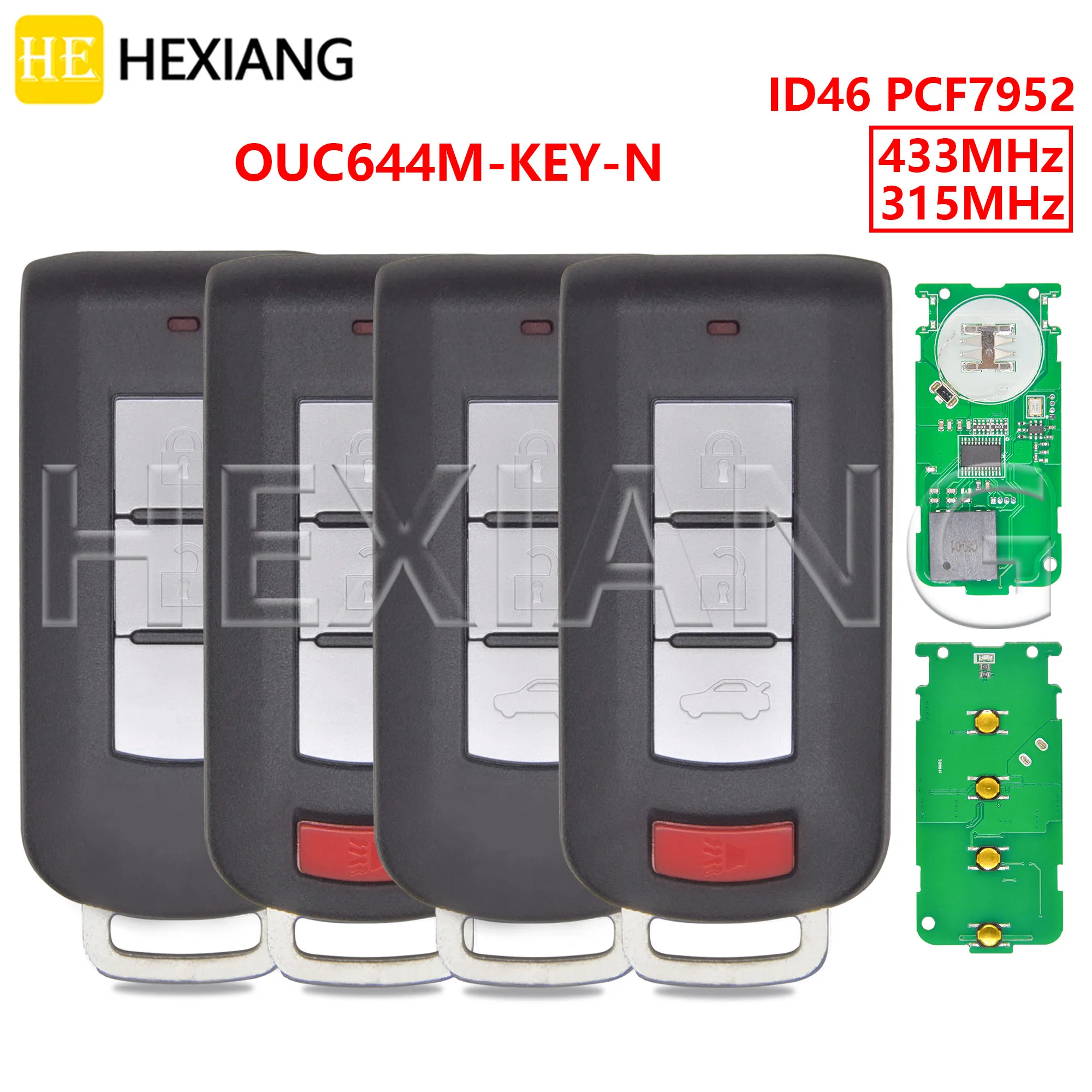 DR OUC644M-KEY-N 315/433 МГц ID46 PCF7952 Автомобильный дистанционный ключ без ключа для Mitsubishi