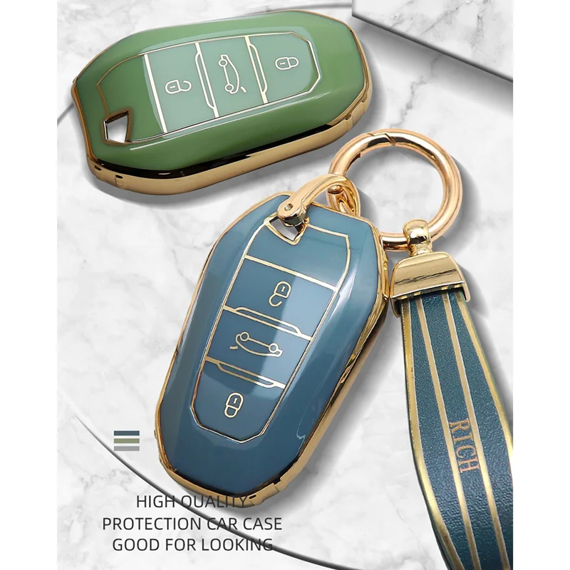 

Luxurious Remote Car Key Case Cover For Peugeot 308 408 508 2008 3008 4008 5008 For Citroen C4 C4L C6 C3-XR Picasso DS3 DS4 DS5