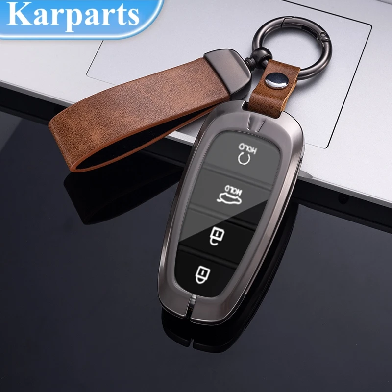 Кожаный чехол для автомобильных ключей из цинкового сплава Hyundai Santa Fe Tucson 2022 NEXO NX4