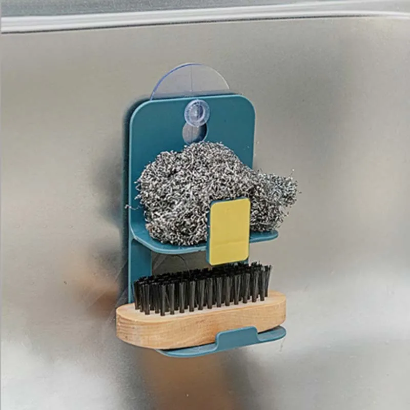 

Kitchen Sink Soap Rack Drainer Rack Sink Drain Rack Bathroom Double Layer Suction Cup Sponge Storage Holder Storage Tools