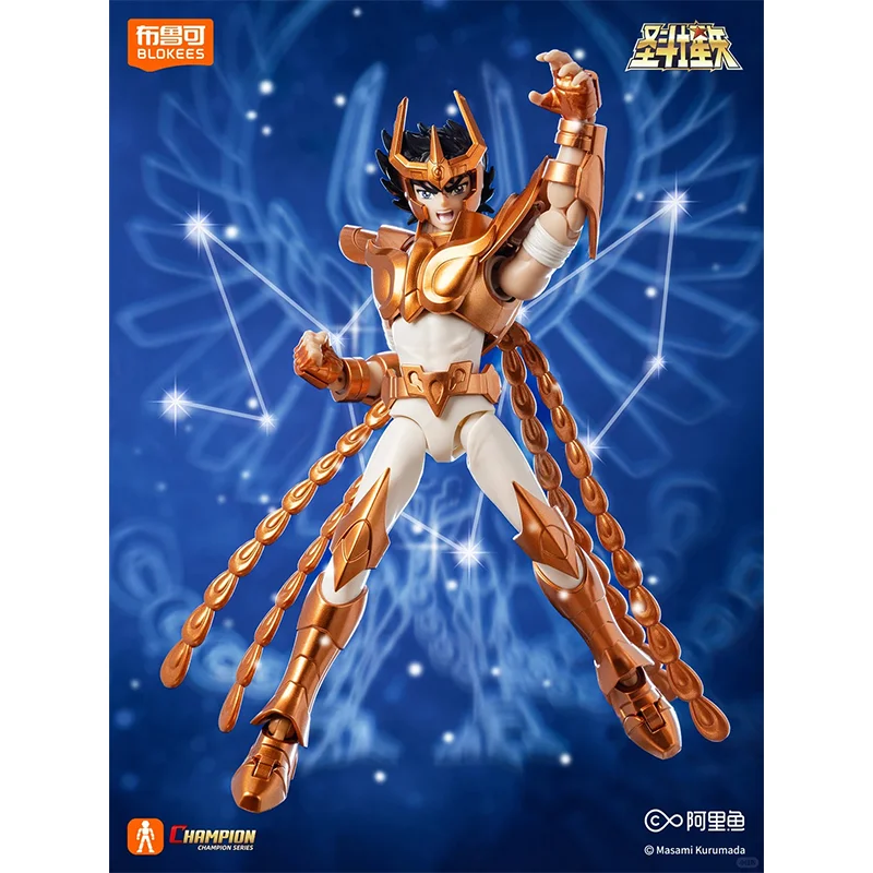 Фото Оригинальные игрушки Blokees Saint Seiya: Фигурка Феникса Икки, Золотой Святой SAGA, сборная модель, подарки для чемпионов №5