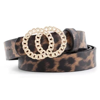 summer jeans sexy belts for women elastic pink black belt womens leather pu round creative leopard print fashion 103cm