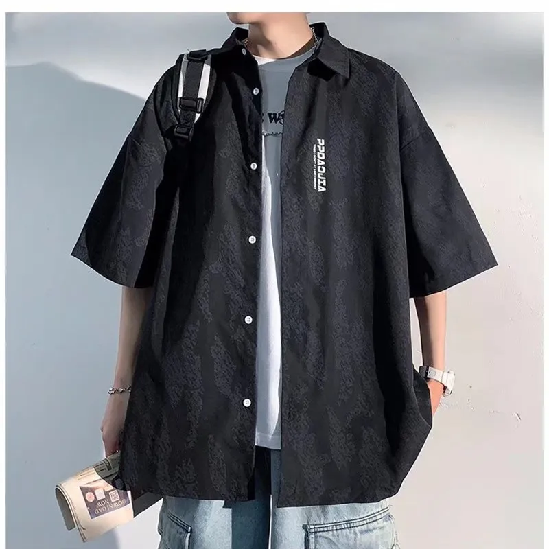 New Summer Men's Casual Blouse Shirt Loose Tops Long Sleeve Tee Shirt  Casual Handsome Men's Shirts Clothing For Men