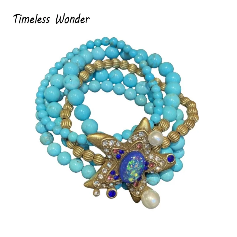 Женский браслет со звездами и камнями в стиле ретро