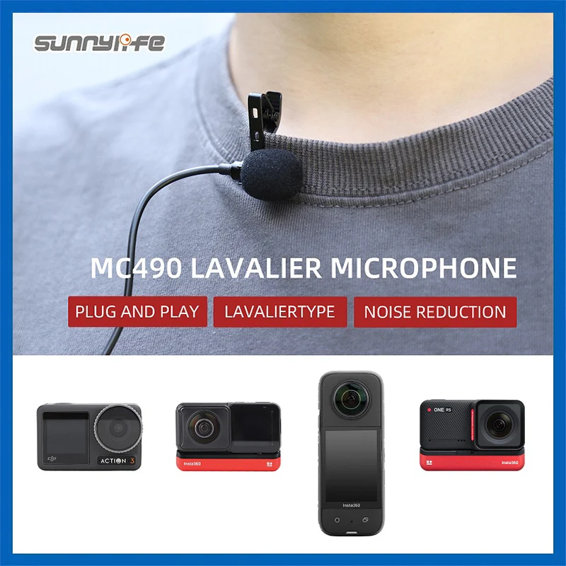 

Петличный микрофон для Insta360 X3/ ONE RS/ Action 3