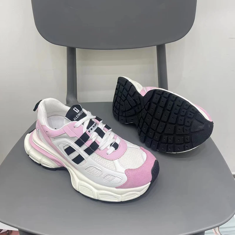 Mixed Colors Breathable Platform Sneakers 2023 New Casual All-match Mesh Lightweight Sprots Running Shoes Fashion Spring Autumn