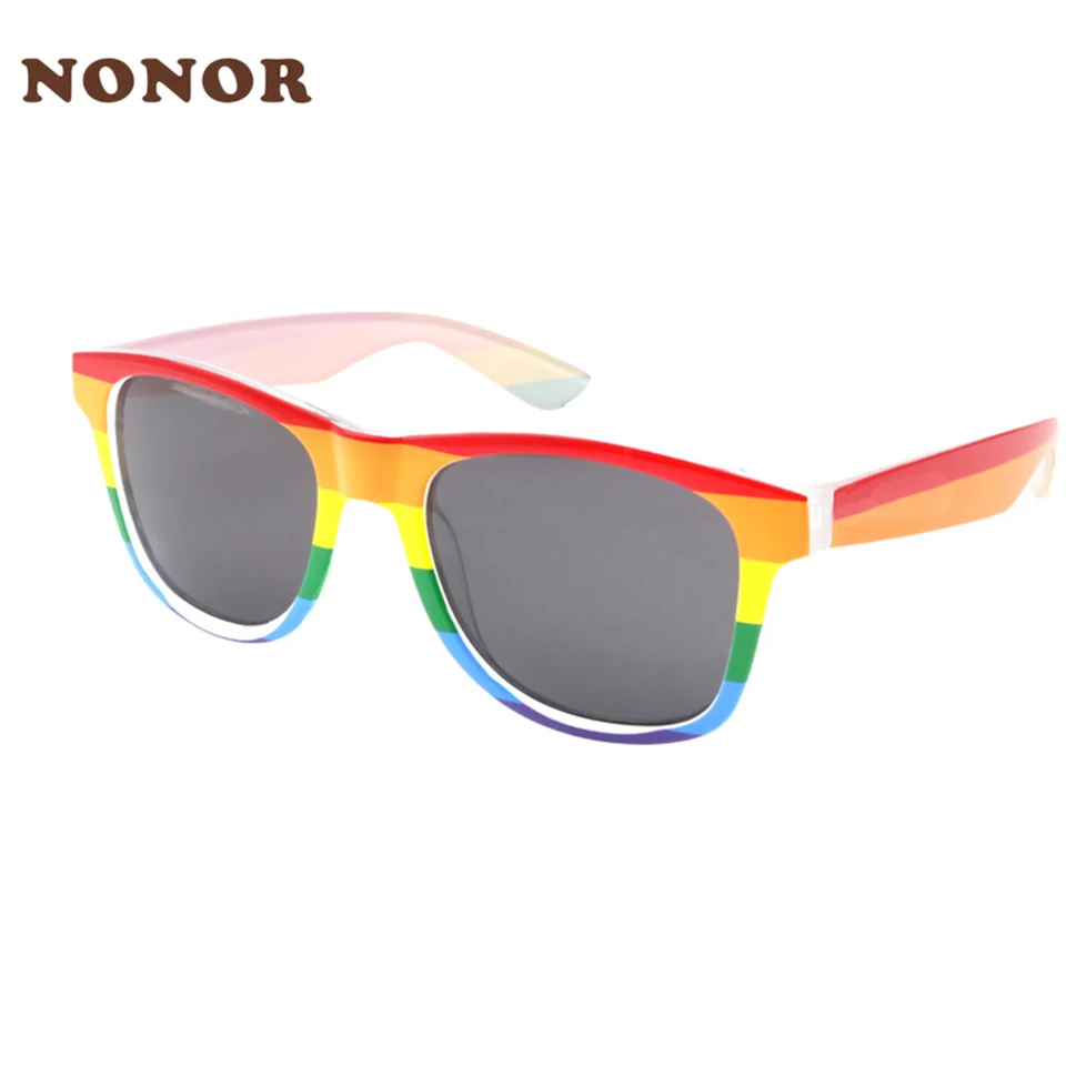 

Классические прямоугольные солнцезащитные очки NONOR в стиле ретро, женские брендовые дизайнерские радужные солнцезащитные очки в стиле рет...