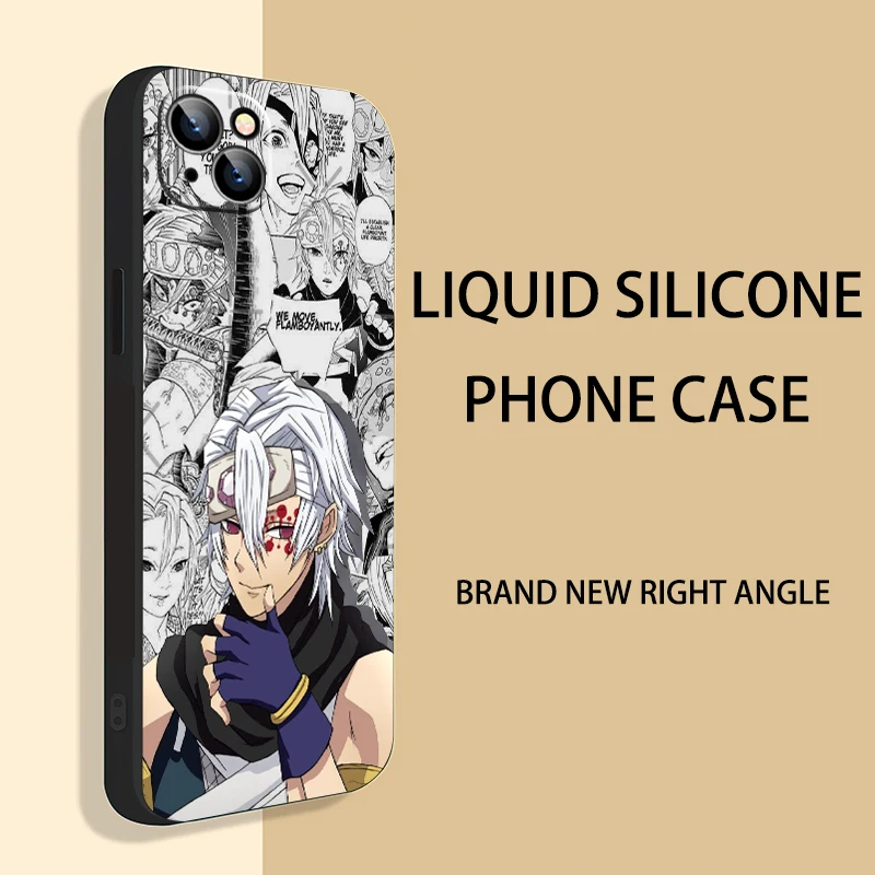 

Demon Slayer Phone Case For iPhone 11 12 13 Pro MAX 13 12 Mini 6 6S 7 8 Plus SE 2020 X XR XS MAX Liquid Silicone Shockproof Soft