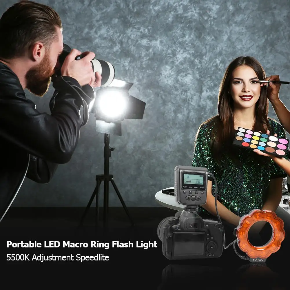 

Светодиодная Кольцевая вспышка для макросъемки Speedlite с адаптером Кольцевая вспышка Speedlite для камеры DSLR новая светодиодный ная лампа ближе к...