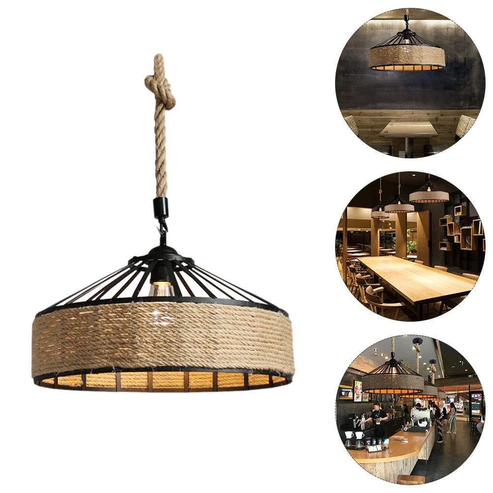 

Shade Lamp Light Pendant Shades Hanging Woven Ceiling Industrial Vintage Floor Drum Lampshadefarmhouse Shell Replacement