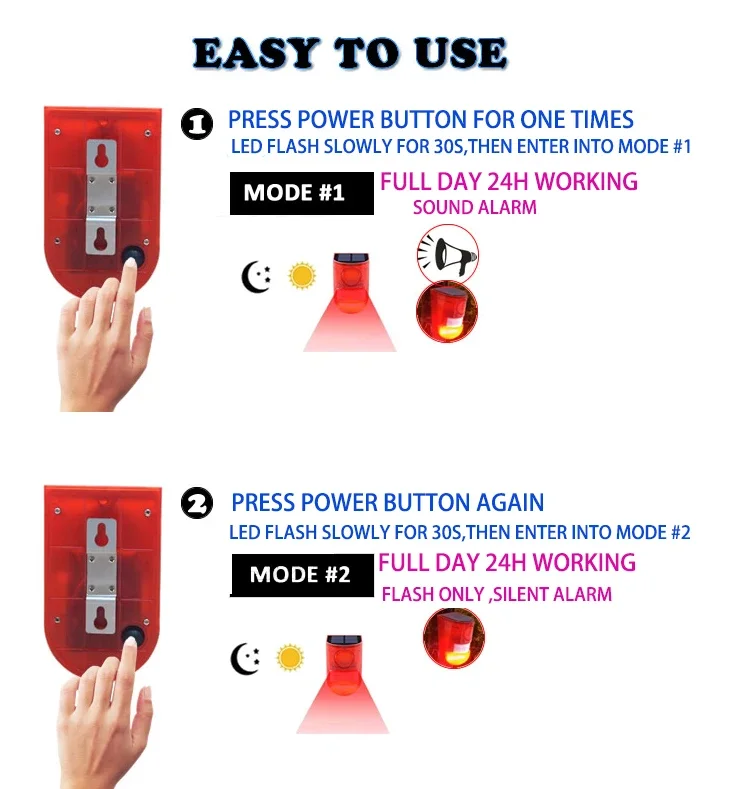 Датчик движения на солнечной батарее водонепроницаемый инфракрасный стробоскоп