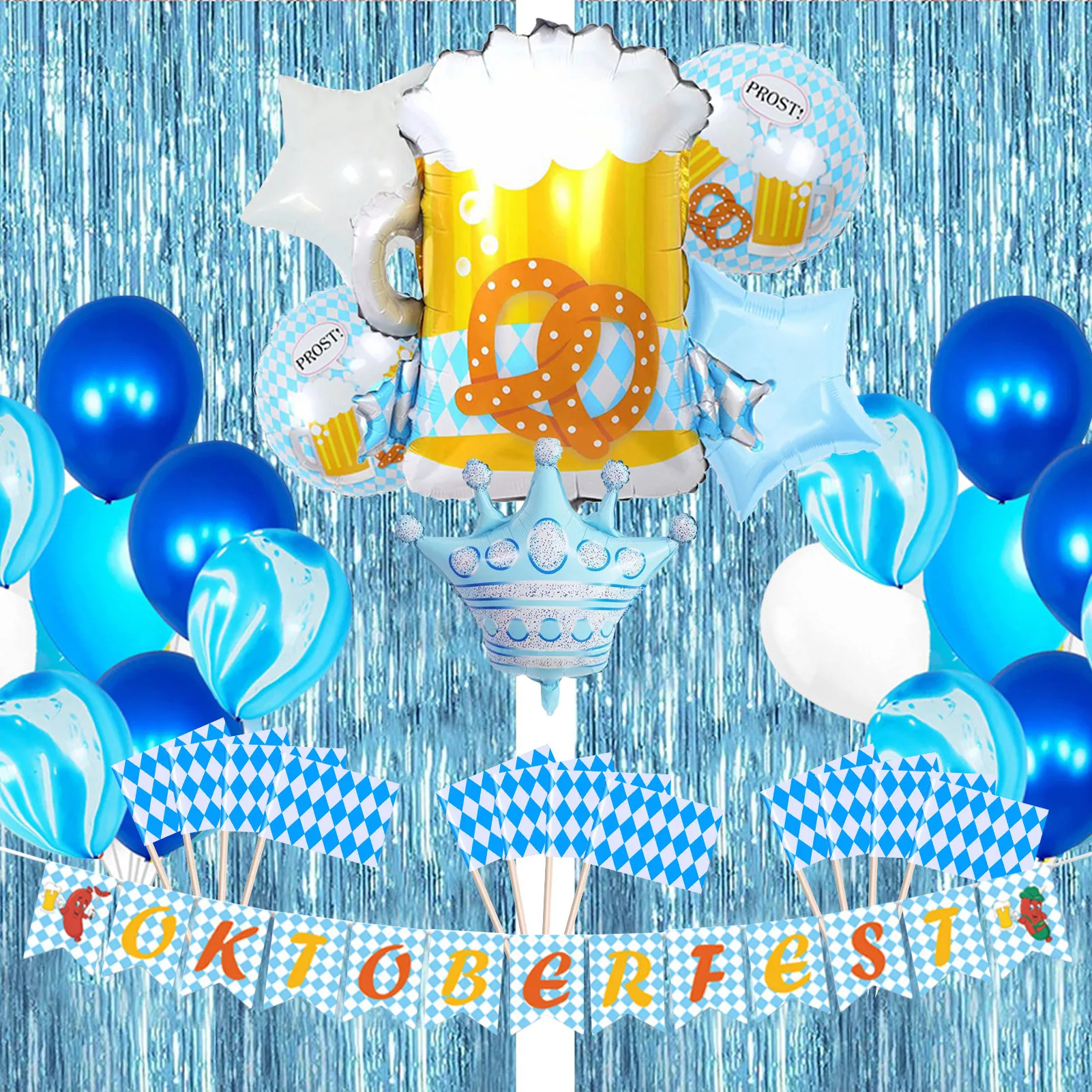 

Немецкие аксессуары для украшения, в баварском стиле, дизайнерские наборы для украшения Октоберфеста для дома и улицы