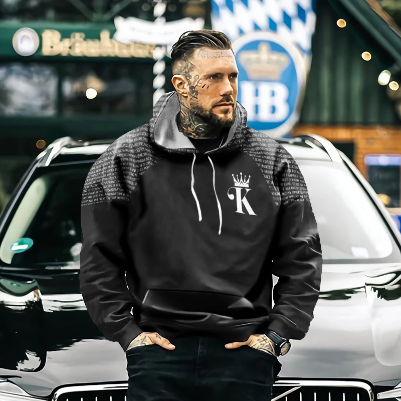 

king trend 2021 new fashion 3D printing street Harajuku art sports hoodie casual spring and autumn men's long sleeves