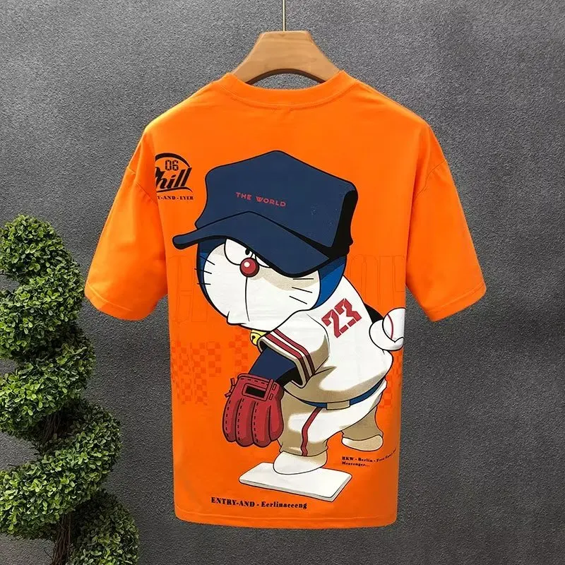Summer Men's Cotton T-shirt Japan Men's Cool Cartoon Short Sleeve Tops High Quality White T Shirt O-neck Tee Shirt Men Clothing