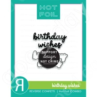 new hot foil birthday wishes metal cutting dies scrapbook diary decoration stencil embossing template diy greeting card handmade