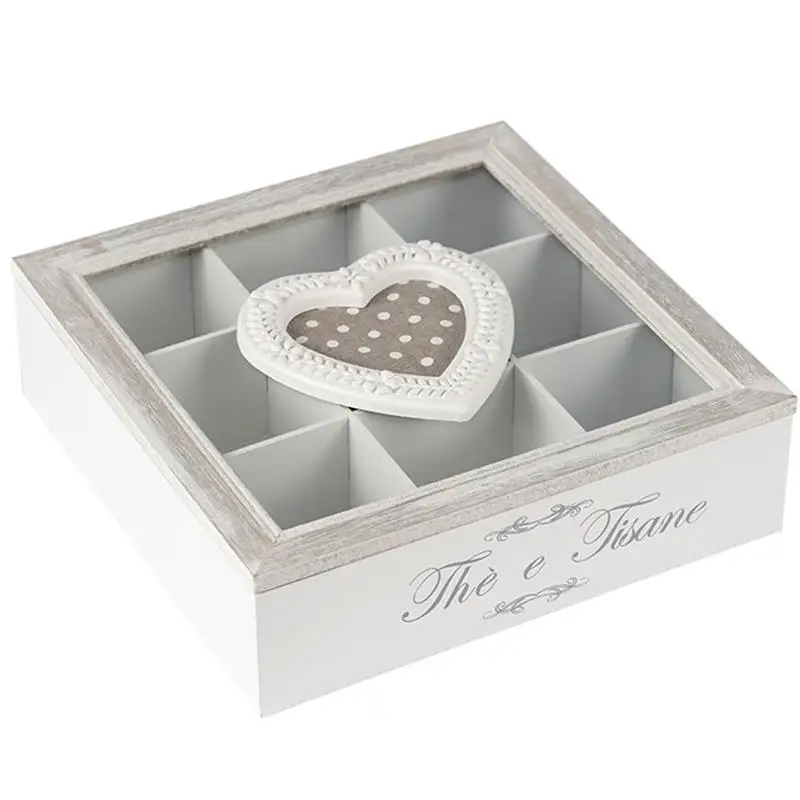 

Tea Organizer Box Holder Wood Bag Storage Woodencaddy Station Countertop Tray Coffee Cutlery Rustic Toilet Paper Vanity Bread