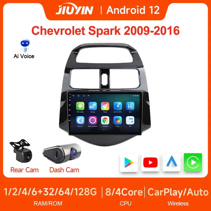 JIUYIN 9 Inch 2 Din Android Auto Apple Carplay Screen for Ca