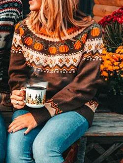 

Pumpkin Knitted Pullovers Women Christmas Jumper Halloween Soft Warm Sweater Loose Knitwear 2022 Autumn Winter Top