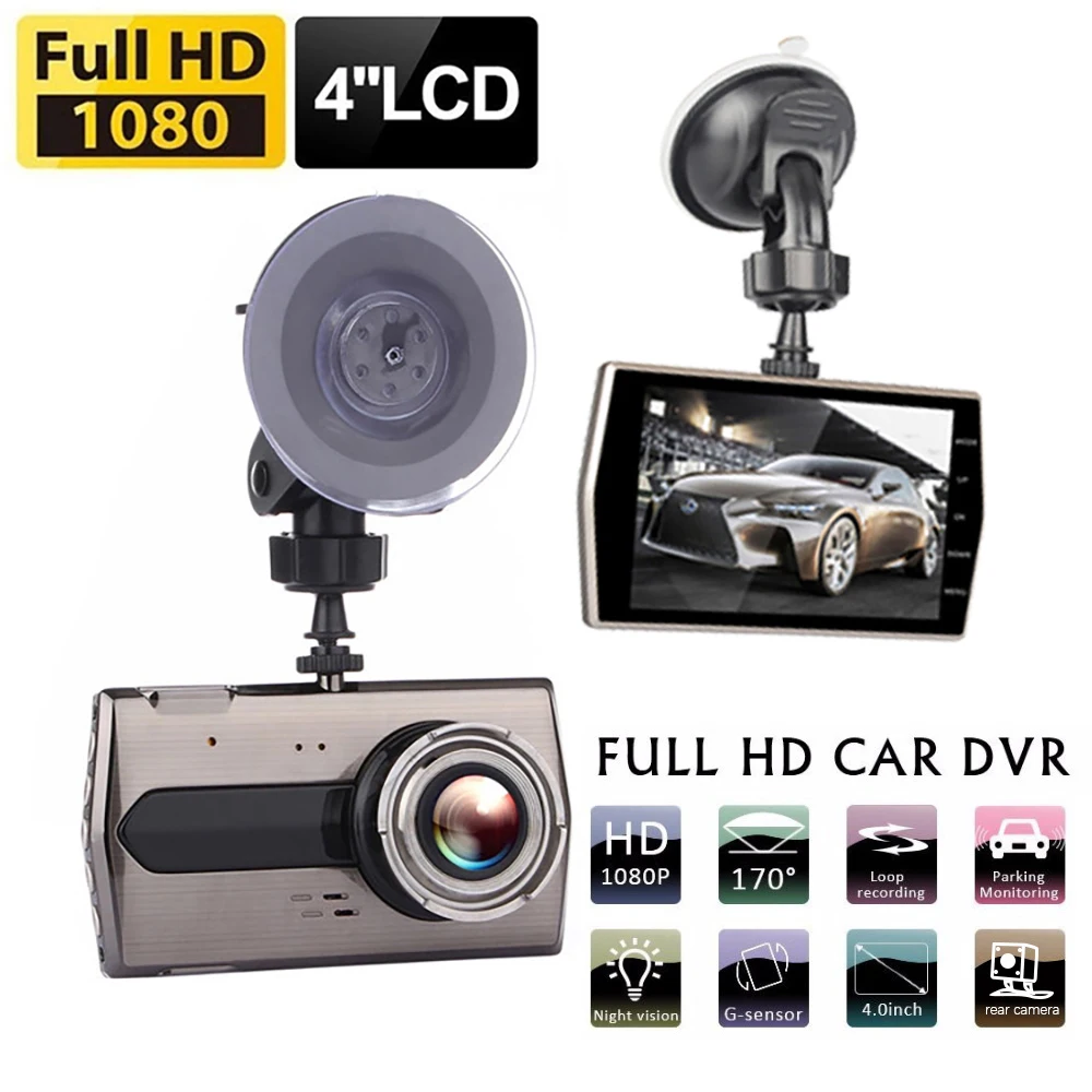 

Автомобильный видеорегистратор, 4,0 дюйма, Full HD 1080P, с G-датчиком