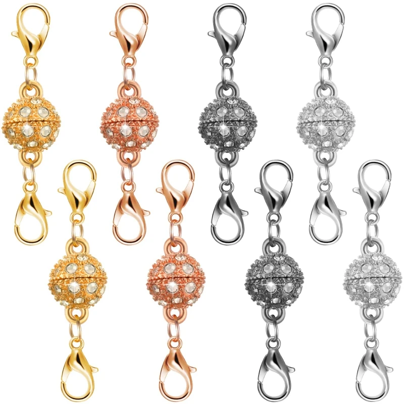 

8 Pcs Magnetic Clasps For Jewelry Locking Magnetic Jewelry Clasp Charms With Lobster Clasp For Jewelry Making Extender