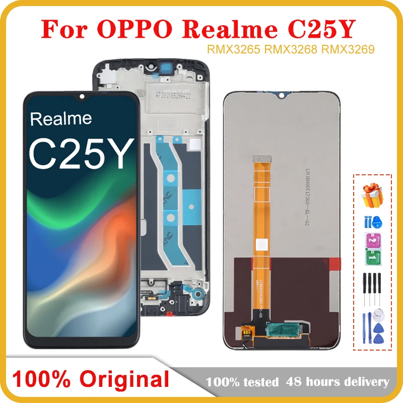 6 5 &quotОригинальный ЖК-дисплей для OPPO Realme C25Y RMX3265 RMX3268 RMX3269 сенсорный экран