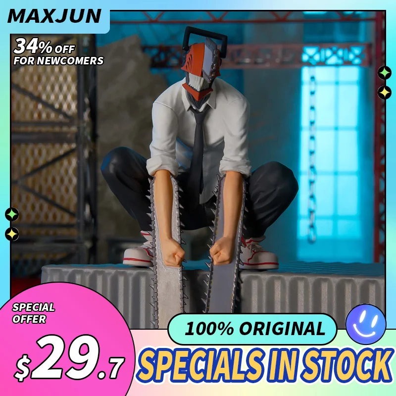 

MAXJUN Original Chainsaw Man Anime Figure Denzi 14cm PVC Model Toys FuRyu Action Figures Instant Noodle Ornaments