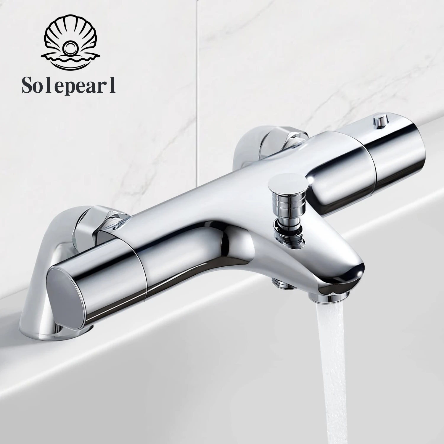 

Thermostatic Bath Shower Mixer Bar Tap 38℃ Thermostatic Bathtub Shower Mixer Valve with Waterfall Bath Filler Spout Shower Tap