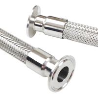 1 5 2 tri clamp x 1925323845mm pipe od 304 stainless steel braided soft tube bellow for homebrew 500 700 1000 1500 2000mm