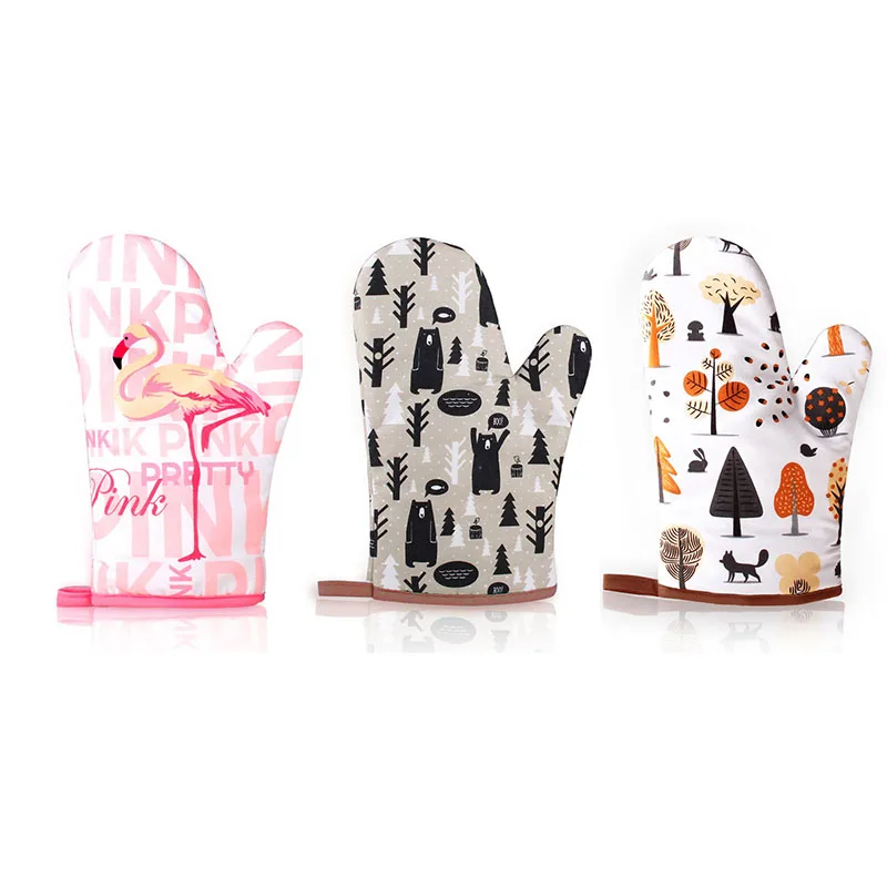 

2PCS Microwave oven special baking gloves creative kitchen non-slip high temperature resistant thickened anti-scalding gloves