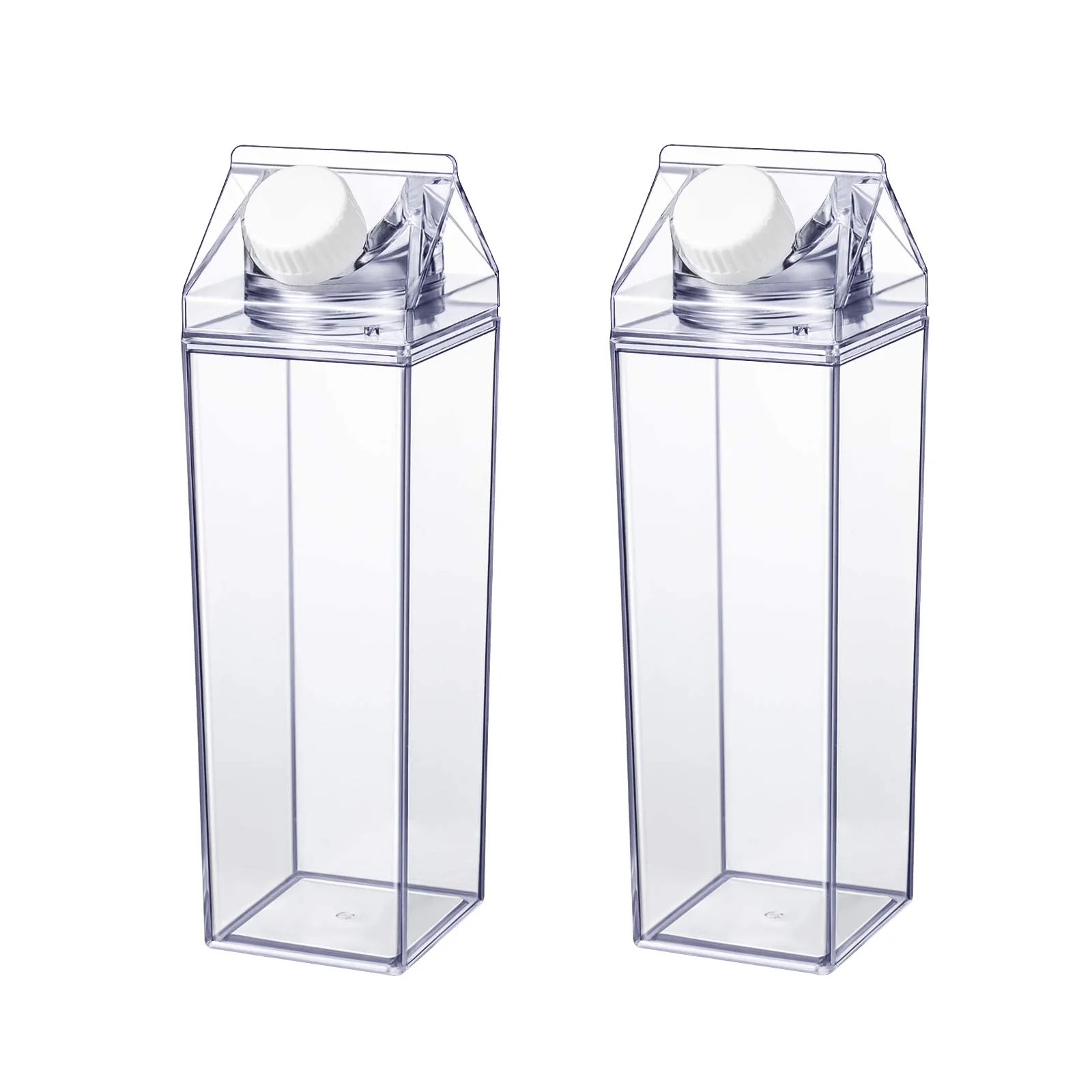 

Bottle Carton Water Bottles Square Clear Plastic 500Ml Container Drink Parties Acrylic Coffee Aesthetic Empty Storage