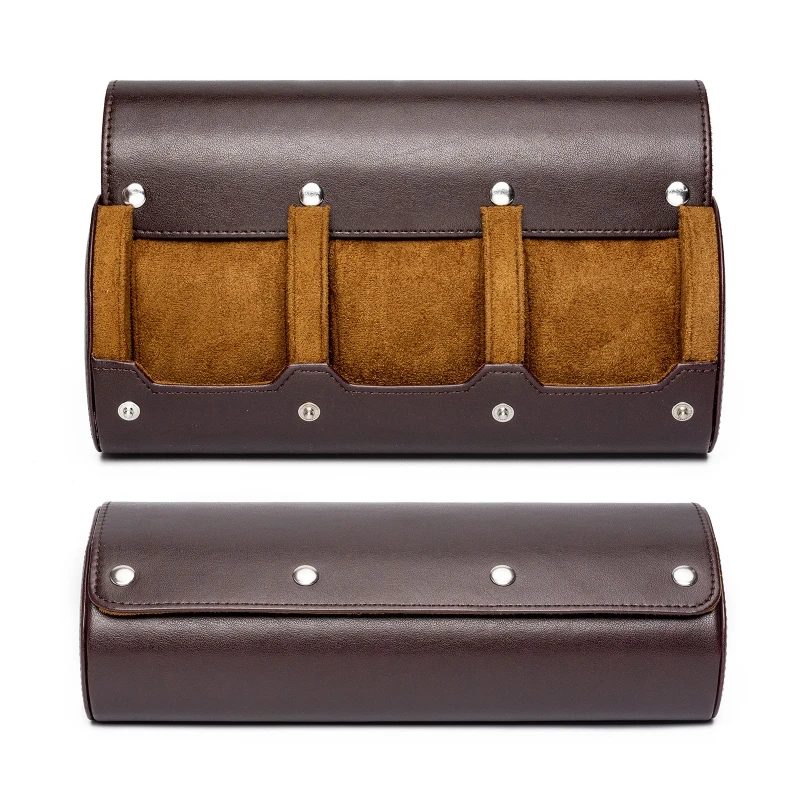 

Watch Box 3 Slots Black Dark Brown Leather Watches Storage Case Watch Case Organizer Jewelry Display Case for Men Women