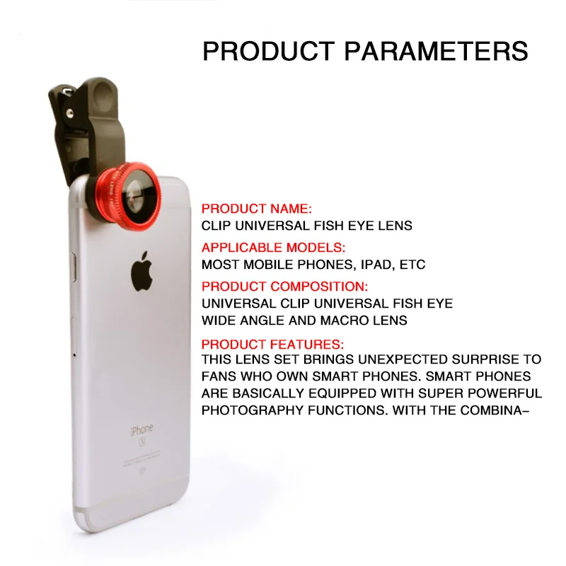 Phone Fish Eye Lens 0.67x Wide Angle Zoom With Clip lens Camera Kits For iPhone Huawei Xiaomi Fisheye Universal Smartphone |