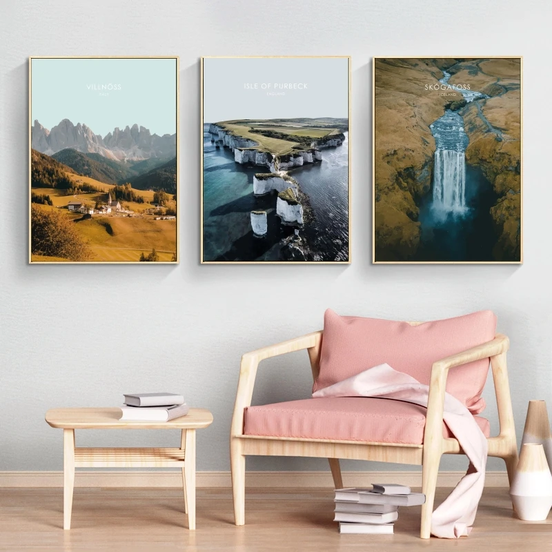 

Canvas HD Prints Skogafoss Iceland Artwork Wall Stickers Cuadros Best Gift Decor Gifts Poster Toys Comics Pictures