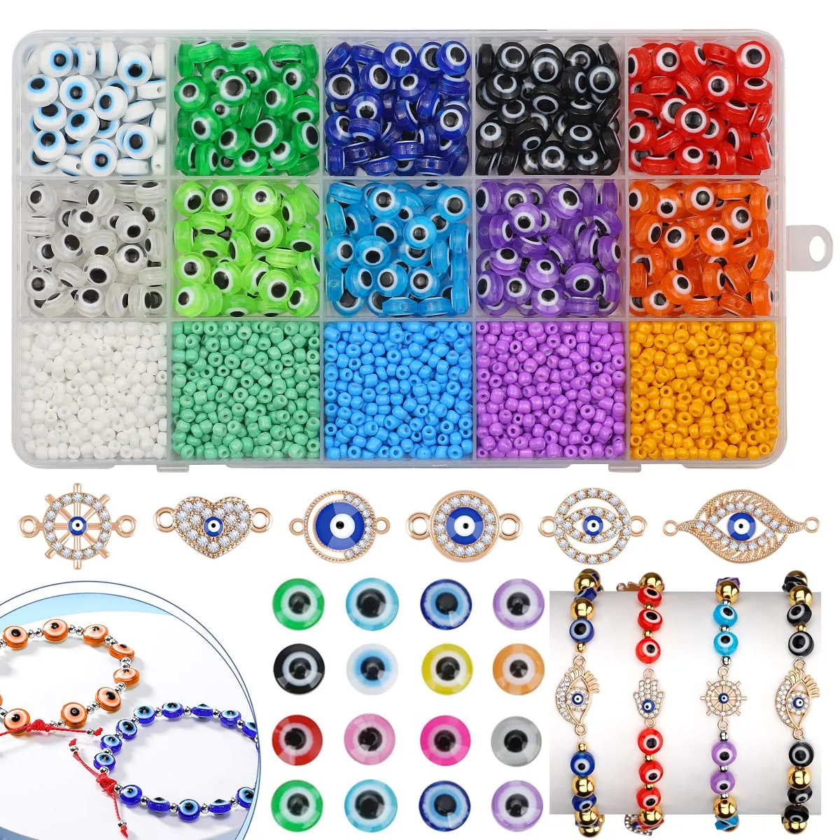 Набор разноцветных разделительных бусин рыбий глаз акриловые бусины россыпью