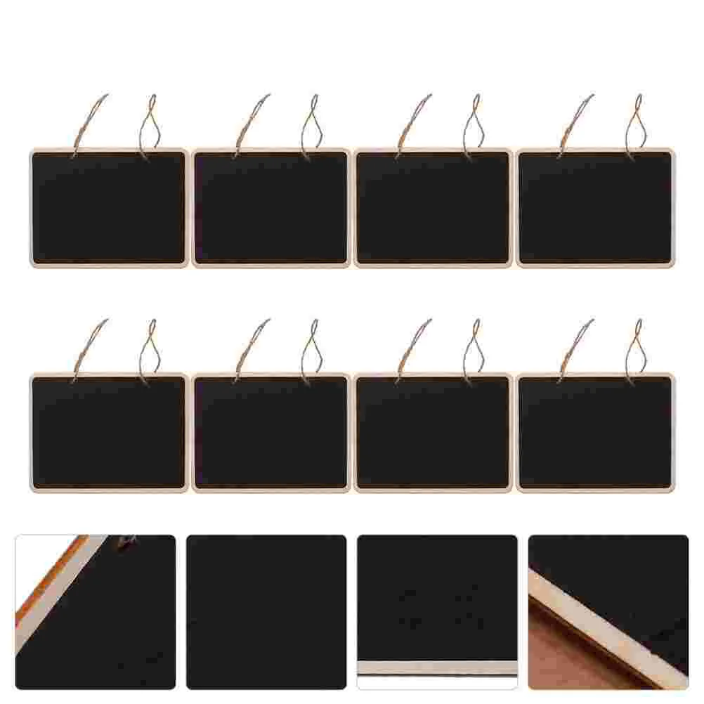 

8 Pcs Small Blackboard Wooden Chalkboards Hanging Sign Mini Wall House Number Plaquesation Door Erasable Plaque