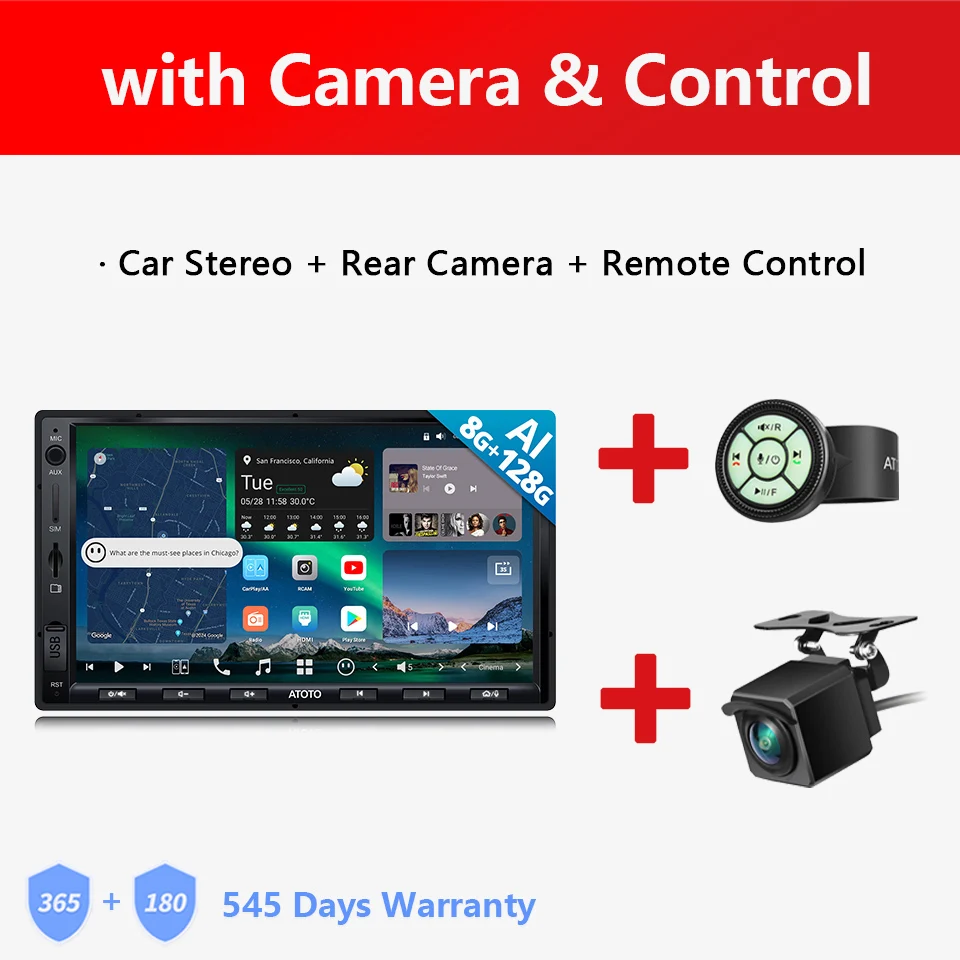 

ATOTO 7 дюймов QLED Android 13 автомобильный стерео 2Din Bluetooth GPS мультимедийный проигрыватель Apple Car play экран Android Auto 2 Din радио X10