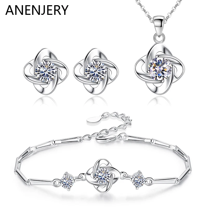 

Комплект из колье, серёг и браслета, из серебра 925 пробы