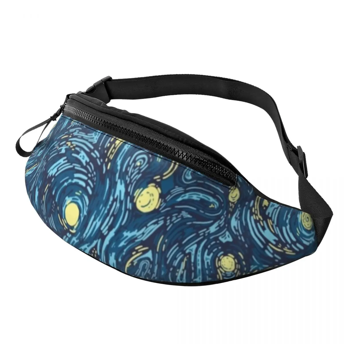 

Starry Night Waist Bag Van Gogh Men Climbing Waist Pack Pattern Polyester Bag