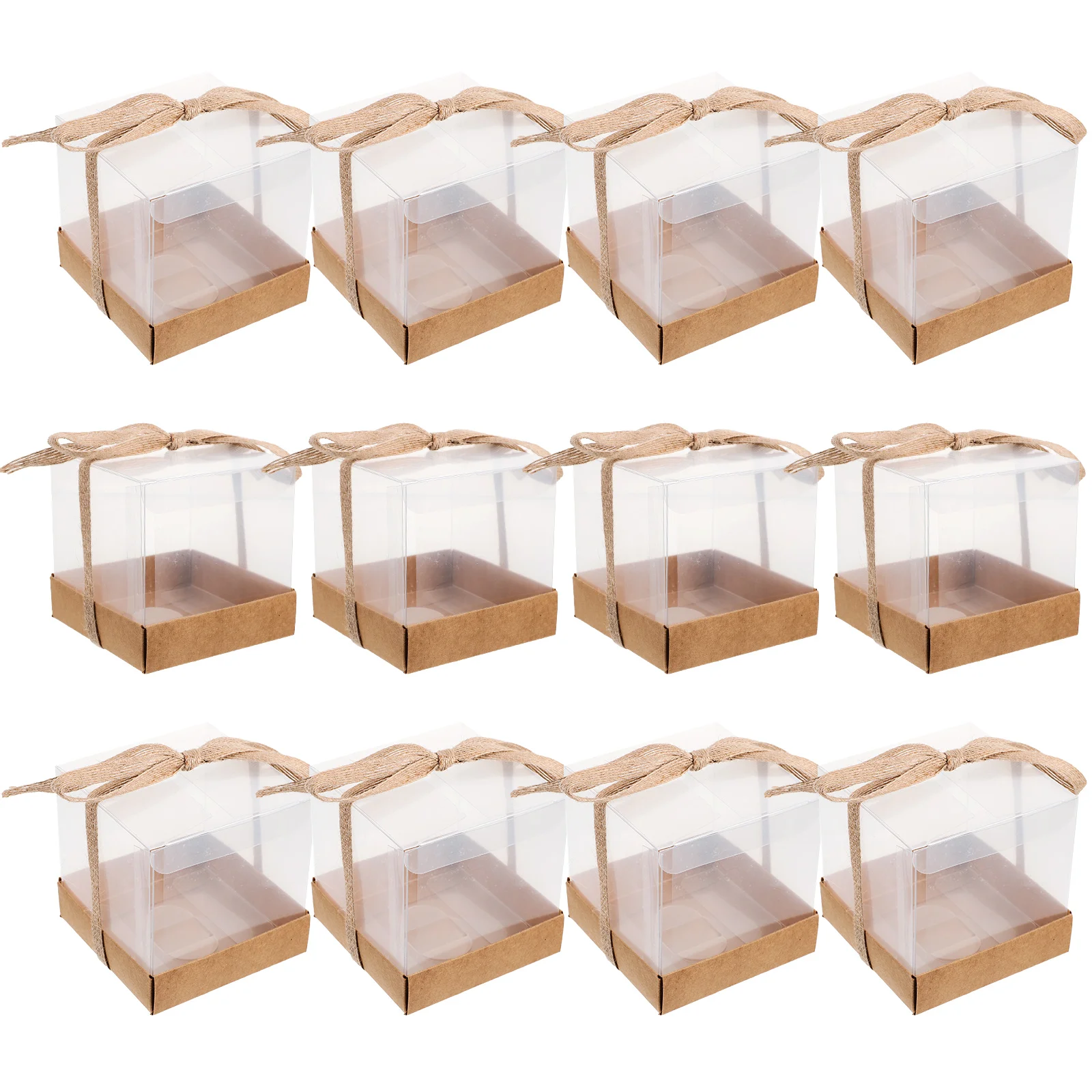 

12 Pcs Small Candies Clear Container Wedding Candy Square Cases Birthday Party Favors Paper Banquet
